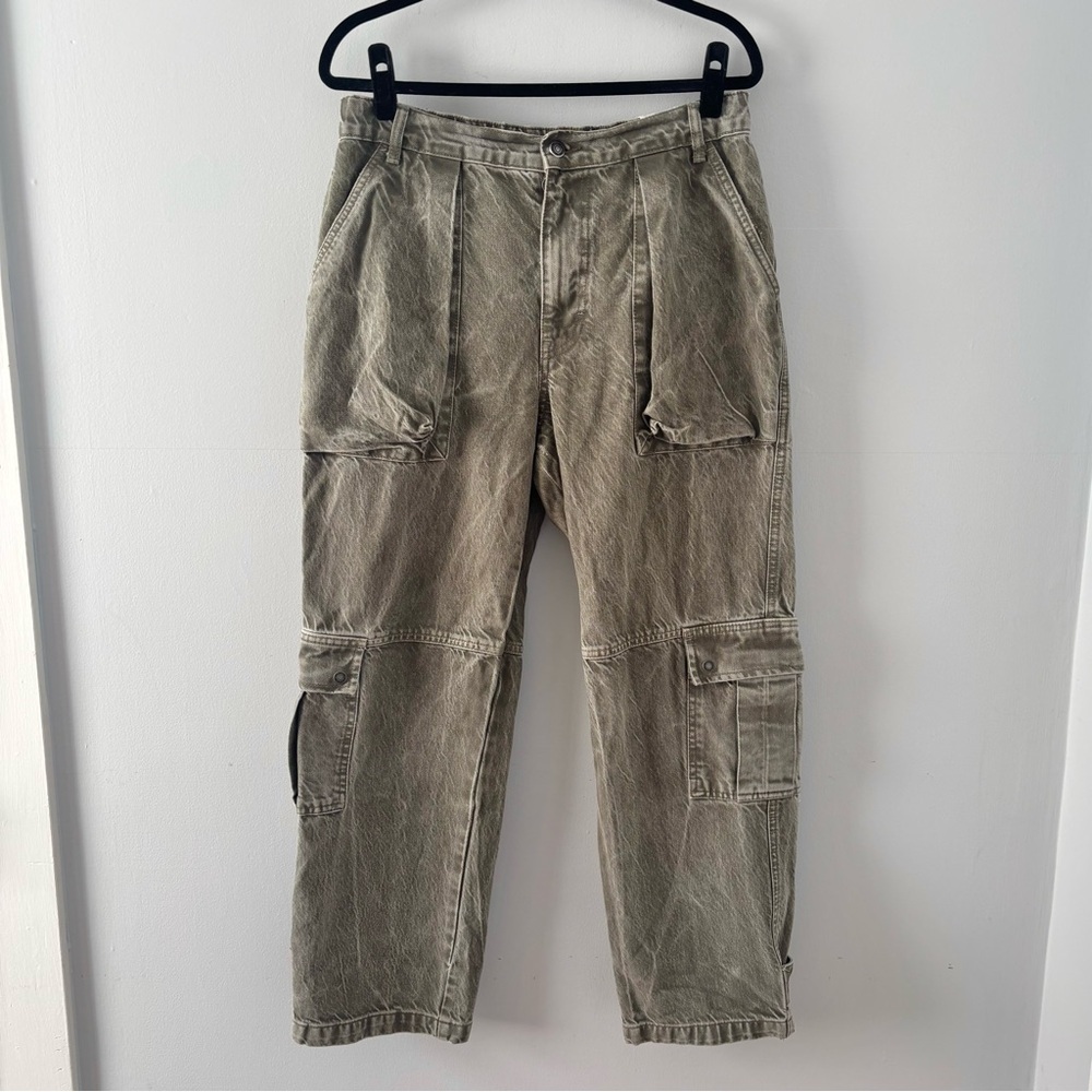 We The Free NWT Max Slouchy Cargo Jeans Mid-Rise Wide-Leg Oversized Washed